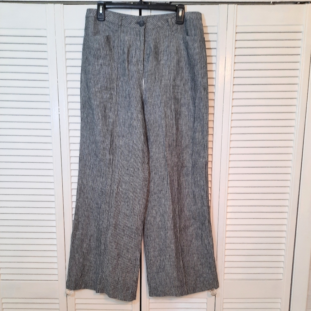 Sundance striped linen wide leg pants Trousers sz 10 *C7 - Picture 4 of 7